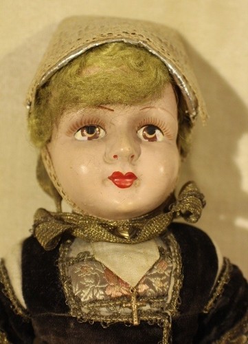 Muñeca antigua muñeca tradicional cabeza de porcelana cuerpo de tela antiguo * 6318 - Imagen 10 de 10