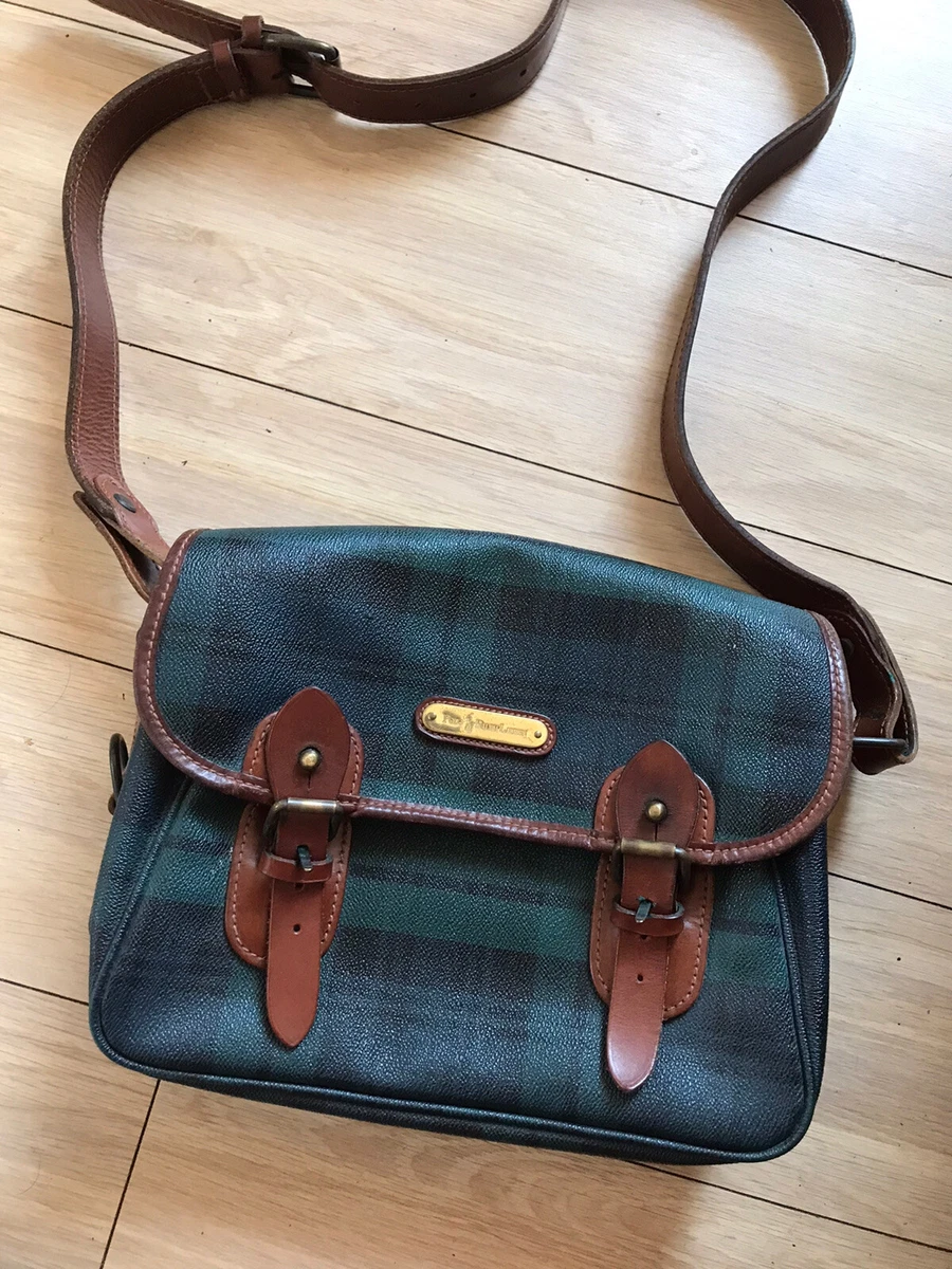 Ralph Lauren | Bags | Ralph Lauren Black Watch Plaid Coated Canvas Leather  Messenger Saddle Bag 99 | Poshmark