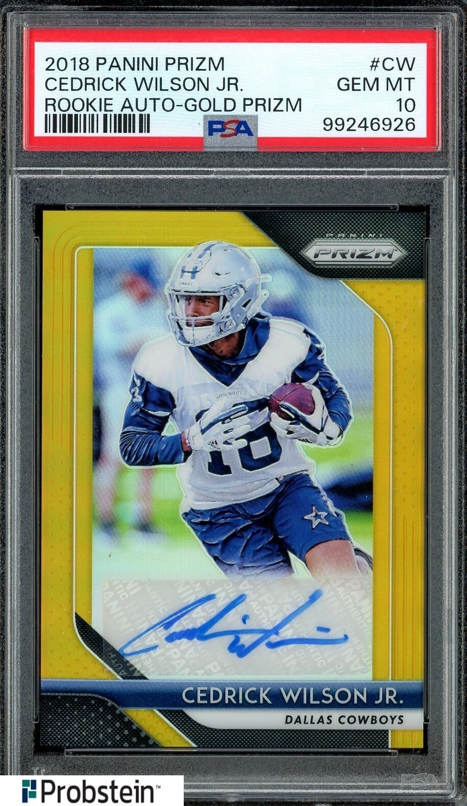 Cedrick Wilson Jr. Panini Prizm Rookie Autographs #CW Gold