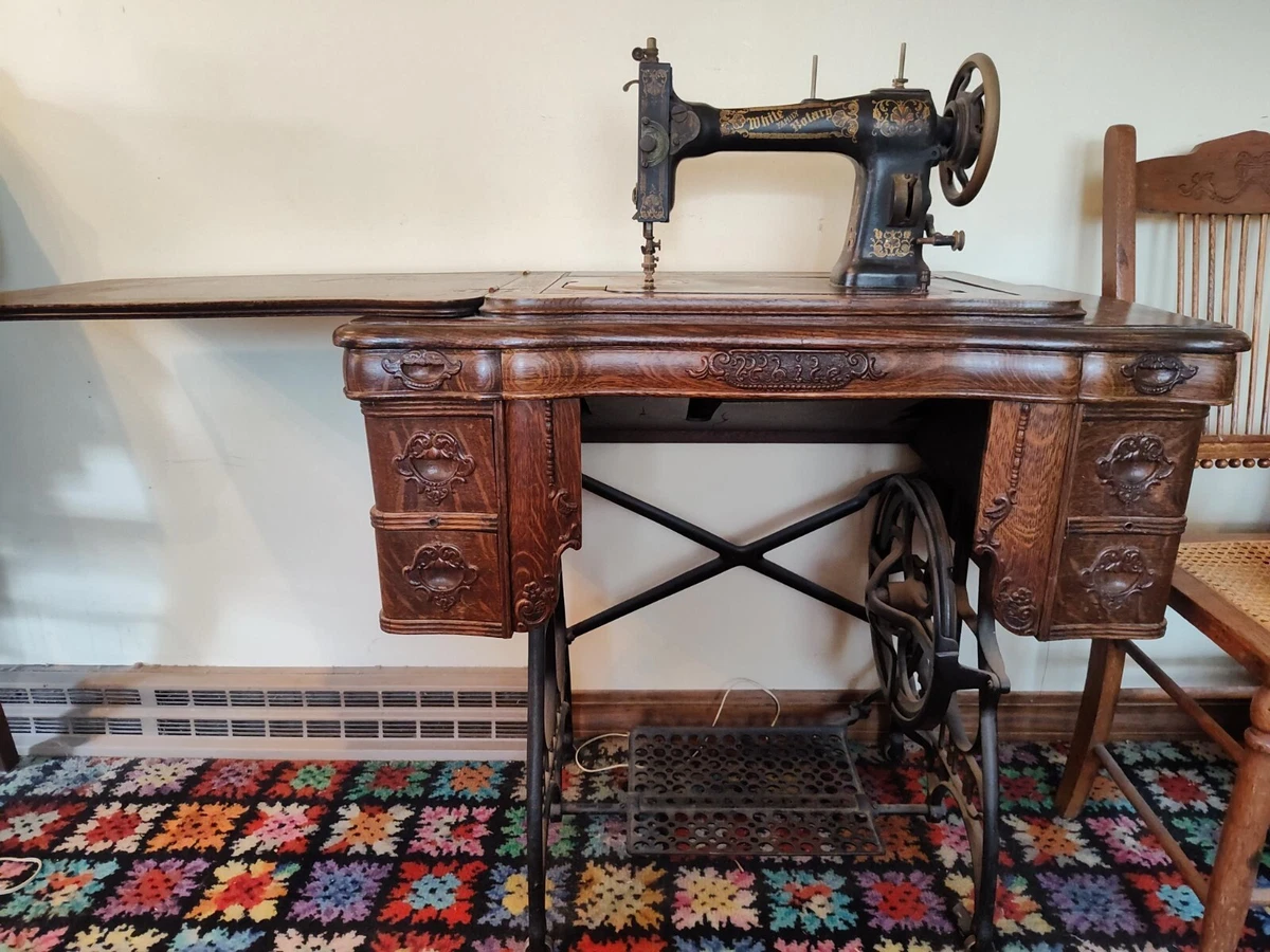 White sewing sale machine table