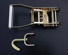 (2) 2" Ratchet Handle (2) Swivel J Hook Car Hauler Flatbed Tow Truck Tie Down