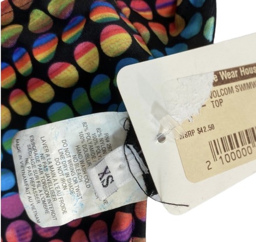 Fox Volcom Bikini Set Reversible Halter Top & Bottom Rainbow Polka Dot XS New - Picture 9 of 10