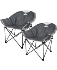 Suntime Oversized Padded Sofa Chair, Portable, Camping, Hiking, Grey Lot Of 2