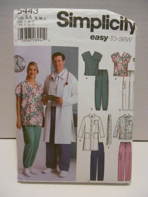 Uncut XL New Simplicity 2769 Men and Women Scrub Tops and Pants Size Xs M or M