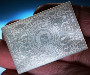 ANTIQUE CHINESE MOTHER OF PEARL ARMORIAL GAMING COUNTERS CHIPS