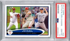2012 Topps  Active NL Win Leaders PSA 10 Hernandez/ Oswalt/ Wolf