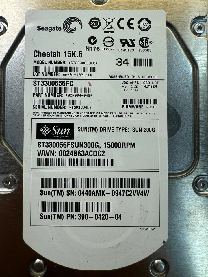 SUN 390-0420-04 ST330056FSUN300G 300GB 15K RPM 16MB Cache Fibre Channel 4Gb/s - Image 2 of 4