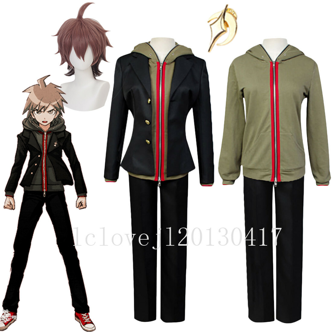 DanganRonpa Trigger Happy Havoc Makoto Naegi Cosplay Halloween Costume  Uniform