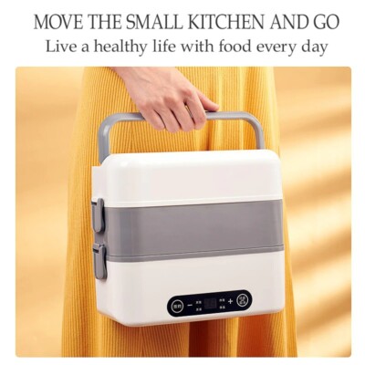 Electric Lunch Box Small Portable Rice Box Cooker Automatic Heating Timing
