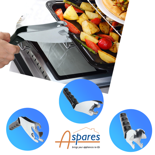LAMONA Oven Cooker Grill Pan Handle Detachable Silver Chrome Tray