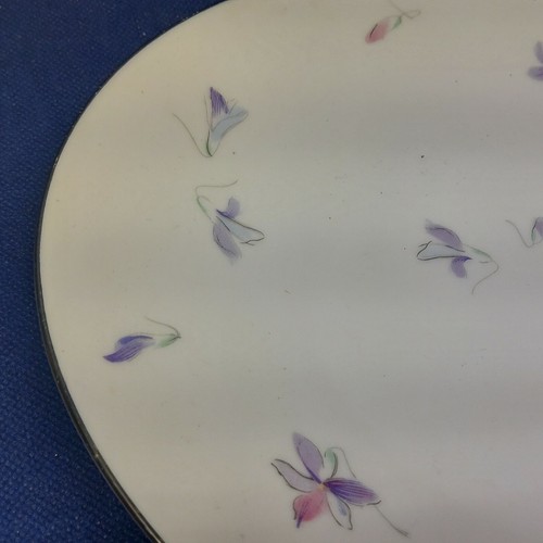 Vintage Sango China "Wood Violet" Medium 12" Oval Serving Platter Retired Japan - Picture 2 of 5