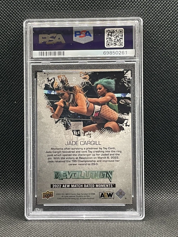 2022 Upper Deck AEW - Jade Cargill #2 Match Dated Moments Rookie - PSA 10 WWE - Image 2 of 2