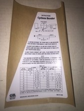 GB CYCLONE B-2000 CONDUIT GARDNER BENDER METAL BENDING INSTRUCTION 1) EMT