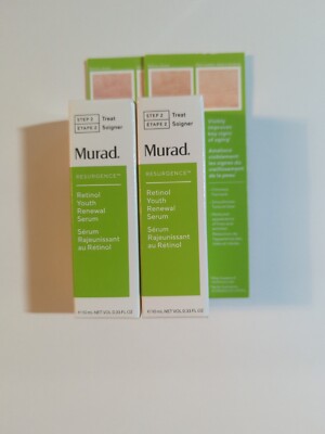 X2 Murad Resurgence Retinol Youth Renewal Serum Deep Wrinkles Firm Skin Tone