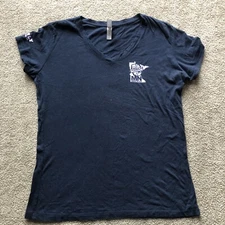 Surly Brewing Company Navy Blue Womens XXL Tshirt Fitted Lavendar Minneapolis MN