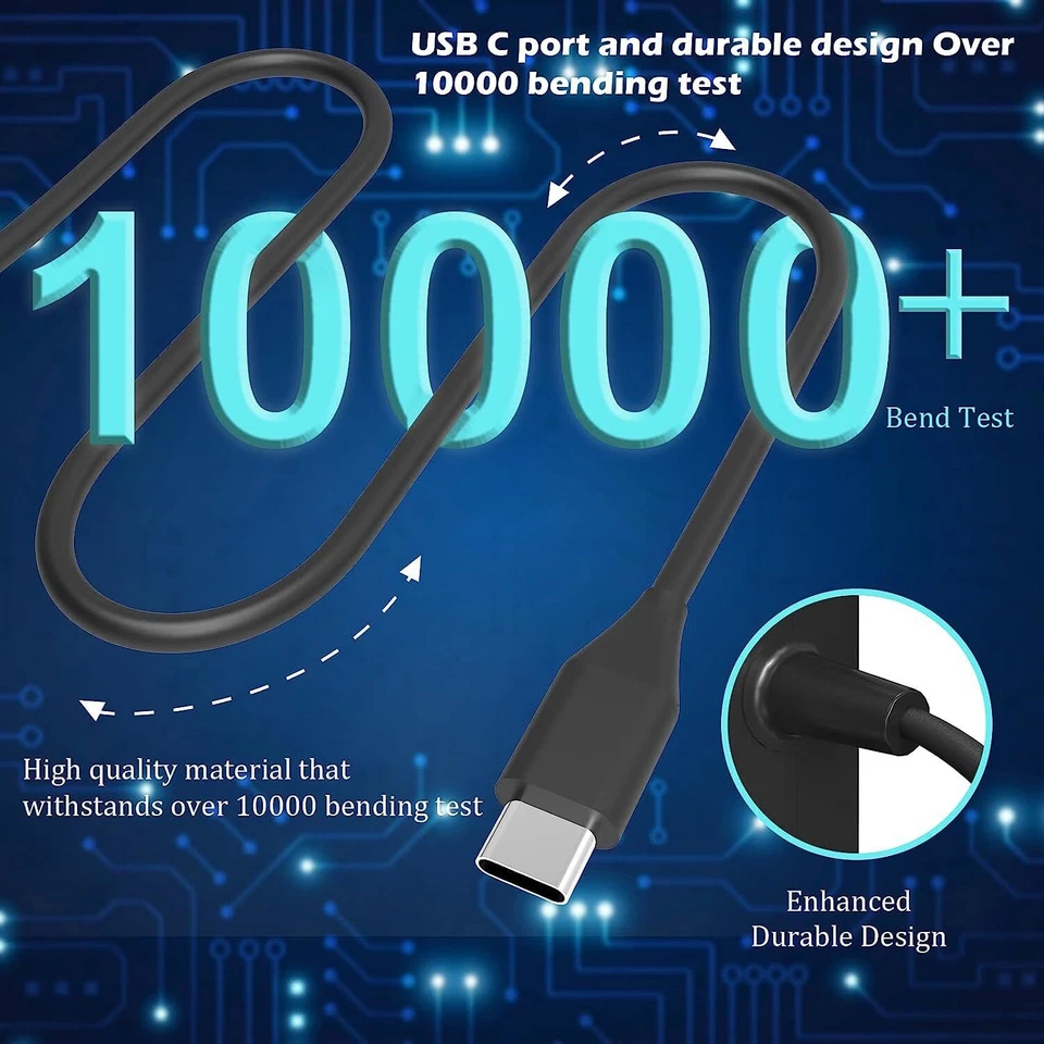 65W Watts USB-C Type-C Adapter Laptop Charger for Lenovo HP Dell Acer Chromebook - Image 4 of 4