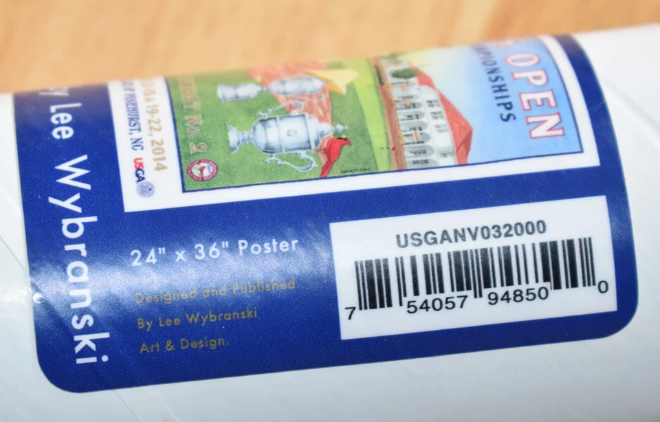 Póster de golf Lee Wybranski edición limitada 2014 US Open Pinehurst n.º 2 NUEVO Foto 3 de 4