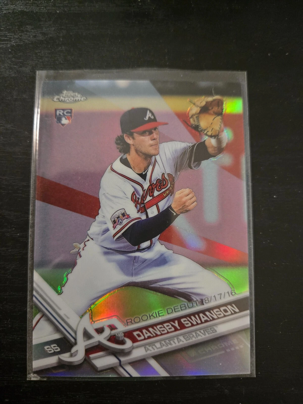 2017 Topps Chrome Update Dansby Swanson #HMT75 Refractor #D /250 RC Rookie Debut