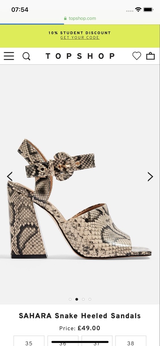 Topshop Snake Print Shoes Size