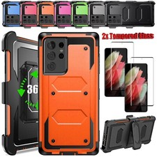 Case For Samsung Galaxy S21/S21 /S21 Ultra, Clip Stand Cover w/ Screen Protector