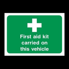 First Aid Kit Rigid Plastic Sign OR Sticker - All Sizes A6 A5 A4 (FAID20)