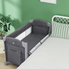 3 in 1 Baby Bassinet Bedside Sleeper Portable Crib Pack and Play with Mattress