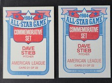 1985 Topps All Star Rack Pack Grey/White Cardstock Variations You PICK CHOOSE