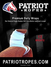 Patriot Ropes White 100 Virgin Rubber Premium Saddle Horn Dally Wraps, 12 Pack