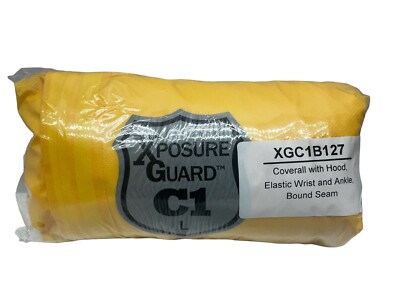 Lot Of 3 XPosure Guard C1 - XGC1B127 Sz:L Coverall /Hood Elastic Wrist ...