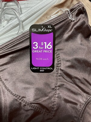 SLIM SHAPE BNWT 6-PACK SZ-8(XL) LIGHT CONTROL BRIEF STRETCH FABRIC