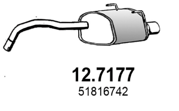 Silencieux ASSO 12.7177 Fiat 500 echappement arriere de rechange essence