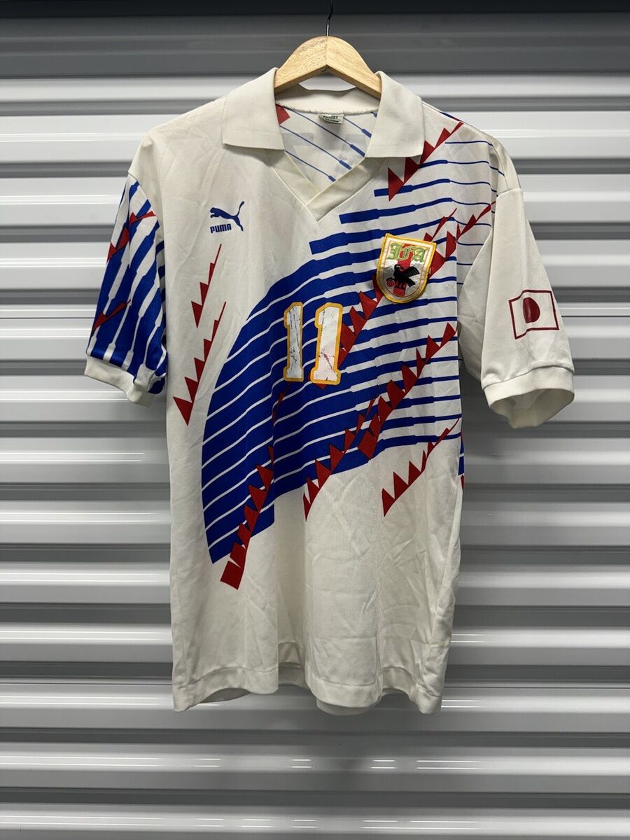 Vintage 1993-1994 Kazu Japan Soccer Jersey Puma White Size Vintage 1993-1994 Kazu Japan Soccer Jersey Puma White Size