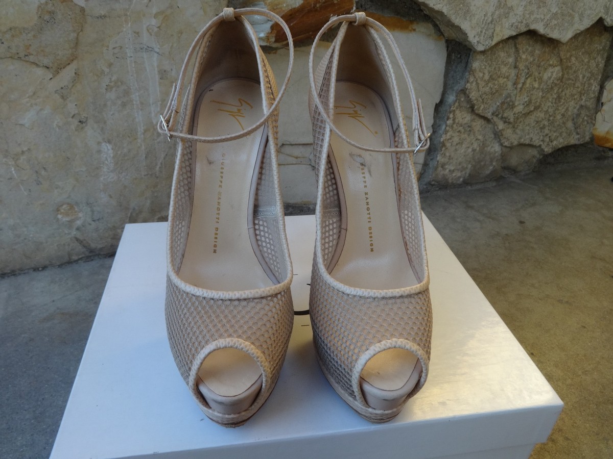 Escarpins Giuseppe Zanotti Sharon - Plateforme, Sangle Cheville, Beige - Taille 40 IT (9 US) - Occasion