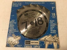 Craftsman Carbide Tipped Combination 7" 18 Teeth Table Saw Blade No. 720-32517