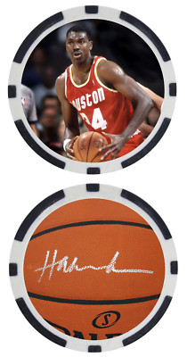 HAKEEM OLAJUWON - BASKETBALL LEGEND - ROCKETS - POKER CHIP - ***SIGNED***