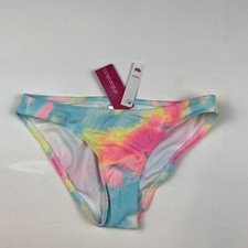 New Women's Xhilaration Pink  Blue Tie Dye Hipster Bikini Bottoms Size XS