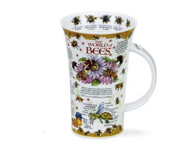 Becher Glenoce World of Bees, hochwertige Porzellantasse mit Bienenmotiv