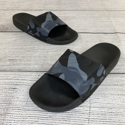 Italian Danward Black Slide Sandals DAN WARD Mens Black Comfort Round Toe Platform Slip On Slide  main image 3