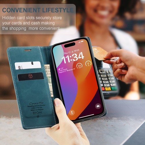 For Samsung Galaxy A22 A33 A34 A53 Retro Leather Magnetic Flip Wallet Case Cover - Picture 53 of 57