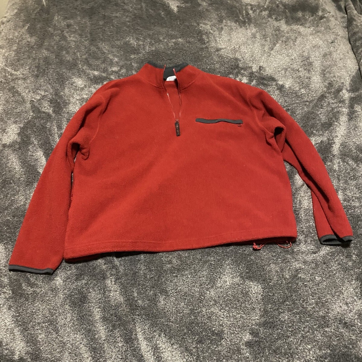 Vintage Old Navy Quarter Zip Red Pullover Fleece Y2K Men