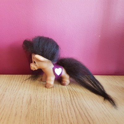 Dam Horse Troll Dark Hair Little Pony Dam Troll Horse With Saddle