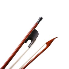 4/4 Violin Bow Brazilwood Ebony Frog Horse Hair Black Leather Baroque Style