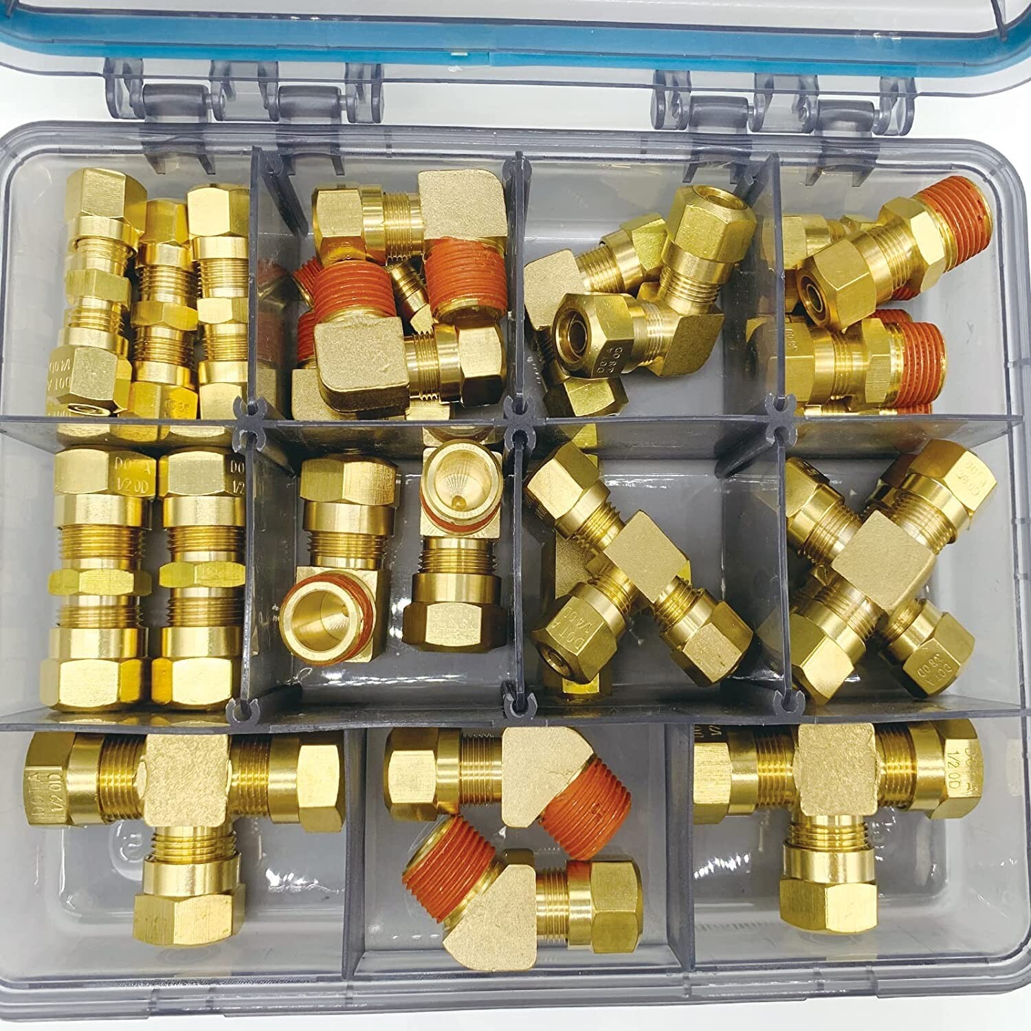 DOT Air Brake Line Fittings Connector Kit Brass Air Fitting Hose Kit