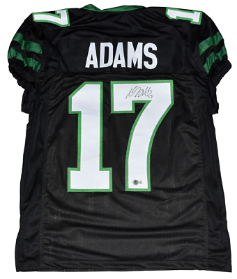 DAVANTE ADAMS AUTOGRAPHED NEW YORK JETS #17 BLACK GAME CUT JERSEY