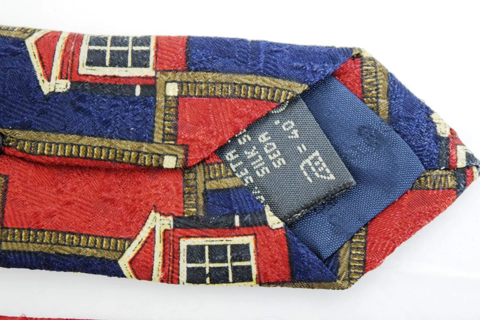 Corbata para hombre ERMENEGILDO ZEGNA roja azul rica inmobiliaria Navidad corbata para el cuello Foto 4 de 4