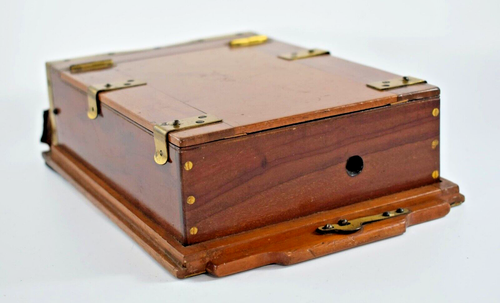 ANTIQUE CAMERA HALF PLATE FILM HOLDER with CHANGING BAG ATTACHED - Picture 11 of 11