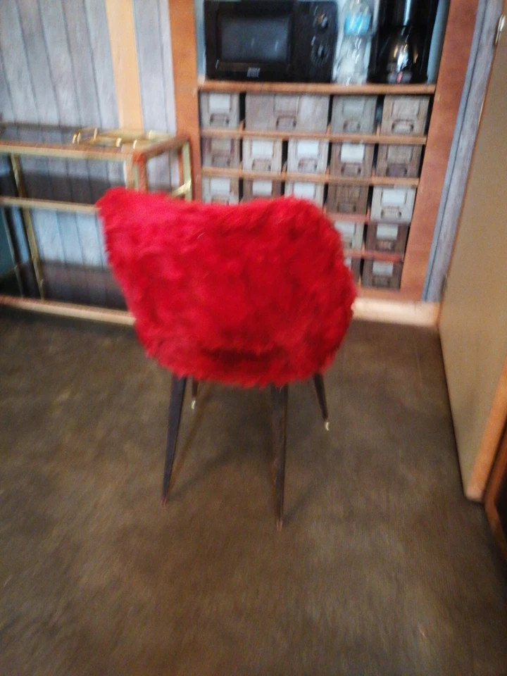 Chaise Cocktail  Moumoutte Rouge 1960 70  - Photo 2/4