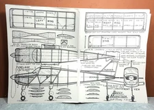 BEECH MUSKETEER BALSA FREE FLIGHT MODEL AIRPLANE PLANS 16" WINGSPAN