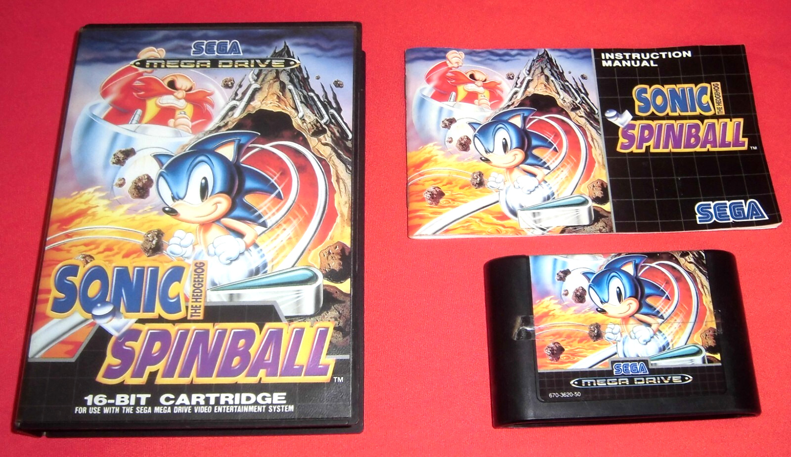 Megadrive 1 & 2 Sonic Spinball [PAL] Boîte Notice Sega Original *JRF*