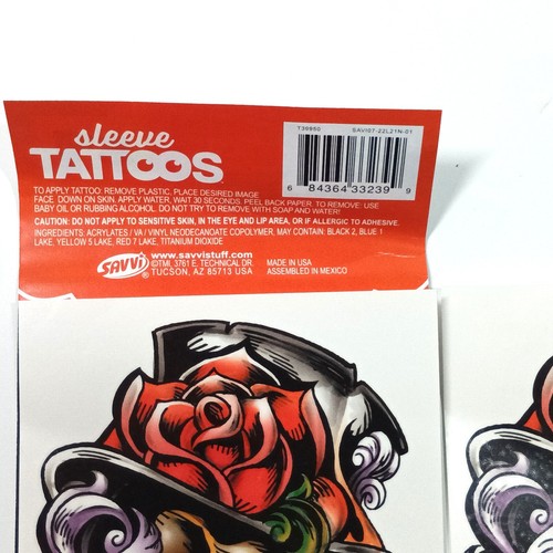 Temporary Sleeve Tattoo Size Large Arm Tattoos 2 Pack - Picture 6 of 7